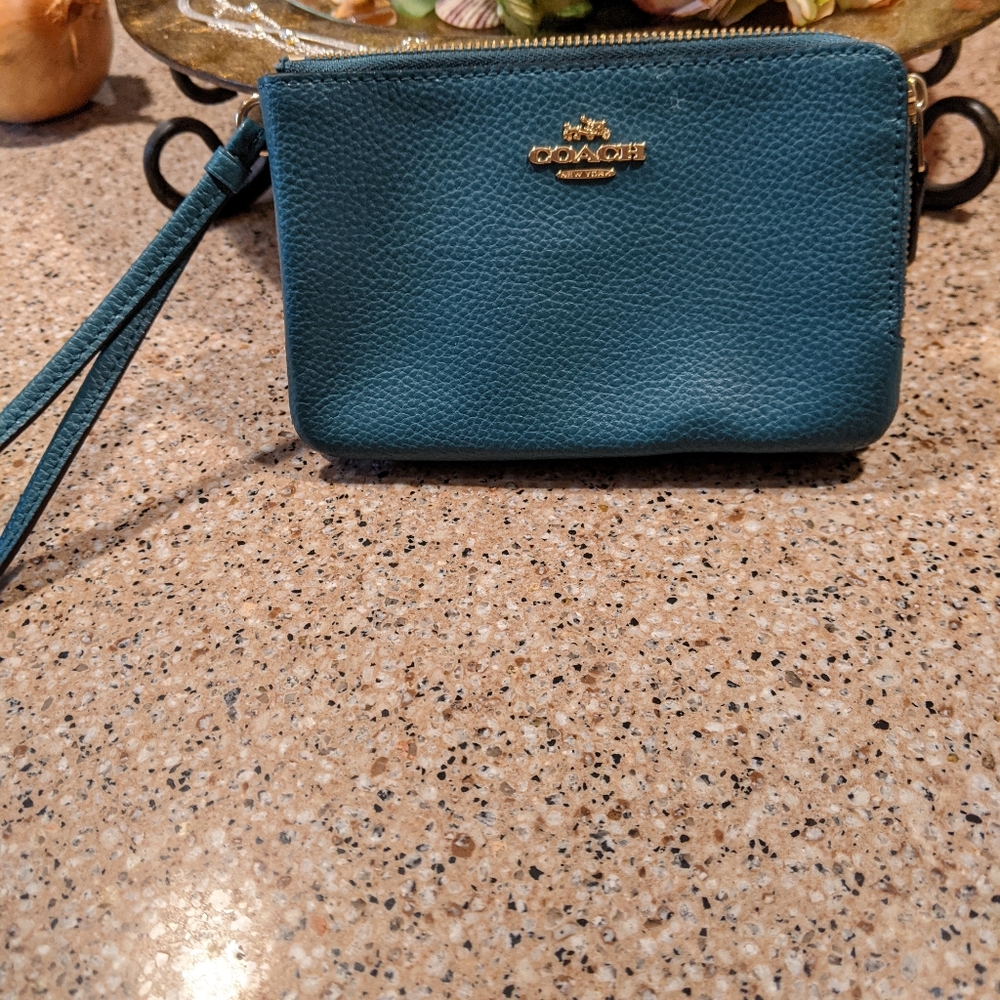 Coach small double zip wristlet
